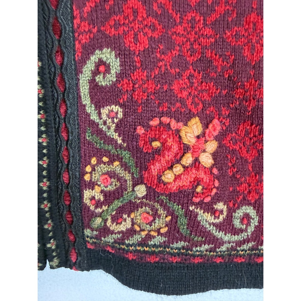 Icelandic Design Wool Cardigan Sweater Jacket Womens XL Lined Knit Full Zip - Picture 4 of 11